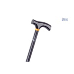 Bastone in alluminio anodizzato, impugnatura in legno - Brio, portata max 110 kg, puntali antiscivolo, indicato per persone con lieve instabilità nella deambulazione che necessitano di un punto di appoggio supplementare.