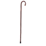 Bastone in legno di castagno naturale, manico curvo, Uomo - Brio, portata max 90 kg, manico curvo in legno, indicato per persone con lieve instabilità nella deambulazione che necessitano di un punto di appoggio supplementare.