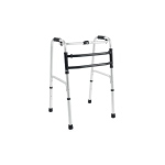 Deambulatore pieghevole doppia funzione fisso/oscillante, alluminio anodizzato, taglia M. Portata max 130 kg, manopole imbottite, struttura in alluminio anodizzato, indicato per persone con difficolta di equilibrio o forza negli arti inferiori.