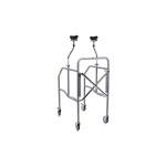 Deambulatore pieghevole con appoggio sottoascellare in acciaio verniciato - Clik. 4 ruote piroettanti Ø 10 cm (2 con freno). Portata max 130 kg, struttura in acciaio verniciato, appoggio imbottito regolabile, appoggio in imbottitura rivestita.