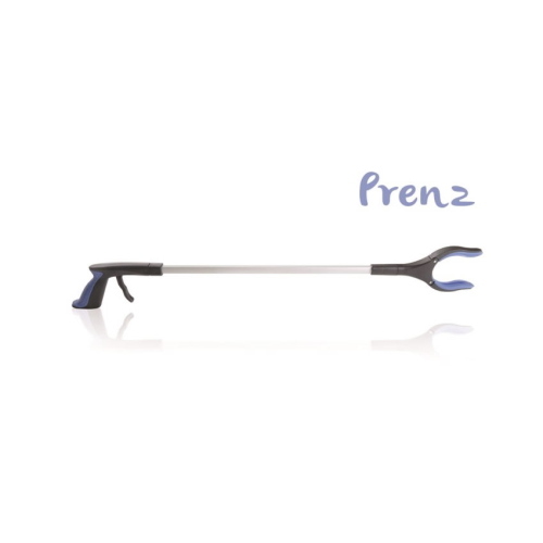 Pinza prensile in alluminio anodizzato, lunghezza 71 cm, testa orientabile in più posizioni, portata massima 2 kg, struttura in alluminio anodizzato leggero, forcella in gomma antiscivolo.