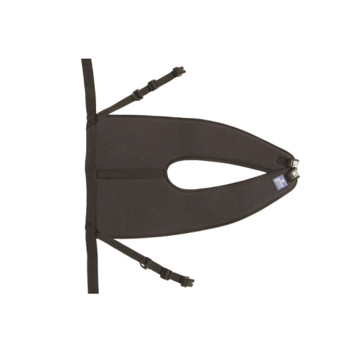 Cintura pelvica di contenimento a fascia intera, sagomata, imbottita, nastri regolabili, chiusura a clip a sgancio rapido. Misura unica 52x30 cm, fascia intera sagomata, tessuto imbottito, nastri regolabili in lunghezza, misura unica: 52 x 30 cm.