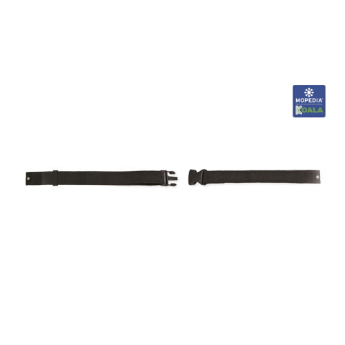 Cintura di sicurezza con fibbia a scatto e passante regolabile, nastro in poliestere, lunghezza regolabile 80-120 cm, per carrozzine e sedie comode, lunghezza regolabile 80&divide;120 cm, nastro in 100% poliestere.