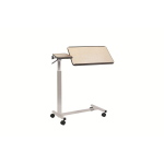 Tavolino da letto due piani su ruote, colore Naturale, altezza regolabile 74-119 cm tramite leva, piano antigraffio, struttura in acciaio verniciato su ruote, colore: Naturale, altezza regolabile: 74&ndash;119 cm.