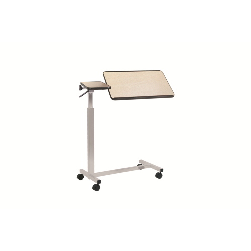 Tavolino da letto due piani su ruote, colore Naturale, altezza regolabile 74-119 cm tramite leva, piano antigraffio, struttura in acciaio verniciato su ruote, colore: Naturale, altezza regolabile: 74&ndash;119 cm.