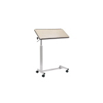 Tavolino da letto un piano inclinabile su ruote, colore Naturale, altezza regolabile 78-110 cm tramite leva, struttura in acciaio verniciato su ruote, colore: Naturale, altezza regolabile: 78&ndash;110 cm, dimensioni piano: L 80 x P 38,5 cm.