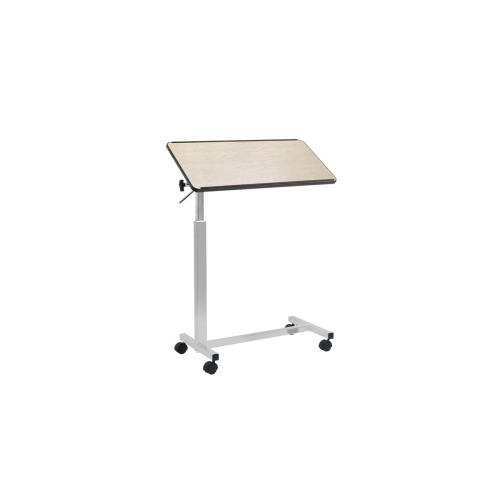 Tavolino da letto un piano inclinabile su ruote, colore Naturale, altezza regolabile 78-110 cm tramite leva, struttura in acciaio verniciato su ruote, colore: Naturale, altezza regolabile: 78&ndash;110 cm, dimensioni piano: L 80 x P 38,5 cm.