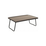 Vassoio da letto con gambe pieghevoli, colore Marrone, L 60,5x39x24 cm, piano antigraffio con bordo di contenimento, colore: Marrone, dimensioni unità: L 60,5 x P 39 x H 24 cm, piano in laminato antigraffio.