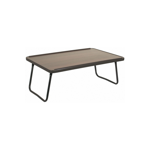 Vassoio da letto con gambe pieghevoli, colore Marrone, L 60,5x39x24 cm, piano antigraffio con bordo di contenimento, colore: Marrone, dimensioni unità: L 60,5 x P 39 x H 24 cm, piano in laminato antigraffio.
