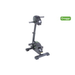 Pedaliera da riabilitazione elettrica dual per arti superiori e inferiori, 20 livelli di intensità (10 passivi e 10 attivi), doppio display LCD, pannello di controllo, impugnature ergonomiche, regolabile in altezza e profondità.
