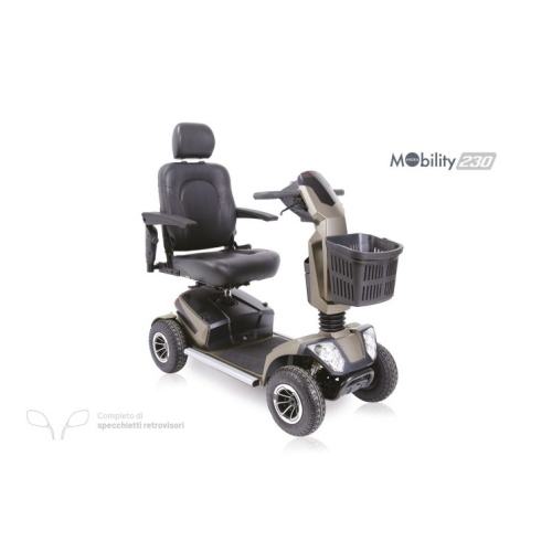Scooter elettrico smontabile pieghevole, seduta L 46 x P 41 cm. Motore 800W, velocità max 13 km/h, autonomia oltre 36 km, portata max 158 kg, sedile girevole e ribaltabile, sospensioni, cruscotto e porta USB.