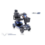 Scooter elettrico smontabile pieghevole, seduta L 46 x P 46 cm. Motore 1100W, velocità max 15 km/h, autonomia oltre 49 km, portata max 180 kg, sedile girevole e ribaltabile, sospensioni e porta USB.