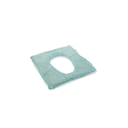 Cuscino in gel fluido di silicone con foro centrale, 42x42 cm h 4 cm, fodero in Politex amovibile.
