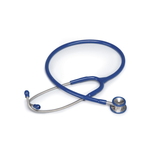 Stetofonendoscopio pediatrico in acciaio inox satinato - doppia testa ruotante per auscultazione di suoni cardiaci, polmonari e vascolari, olive morbide a vite, anello antifreddo, tubo a Y in PVC 60cm, colore nero, latex free