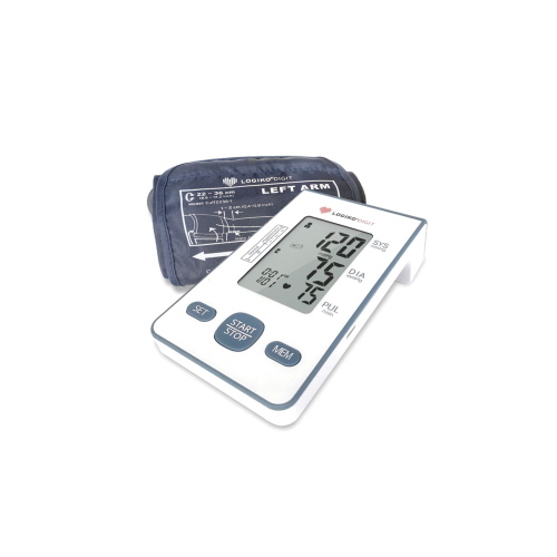 Sfigmomanometro automatico digitale da tavolo per la misurazione della pressione arteriosa a casa e in ambito professionale - display LCD 3", memoria per 2 utenti, rilevamento aritmia, gonfiaggio automatico