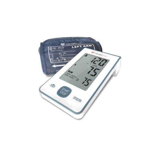 Sfigmomanometro automatico digitale da tavolo per la misurazione della pressione arteriosa a casa e in ambito professionale - display LCD 4", memoria per 2 utenti, rilevamento aritmia, gonfiaggio automatico