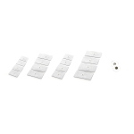 Elettrodi monopaziente pregellati autoadesivi in tessuto conduttivo, 35 x 45 mm, attacco a clip, riutilizzabili sullo stesso paziente, confezione da 4 pezzi.