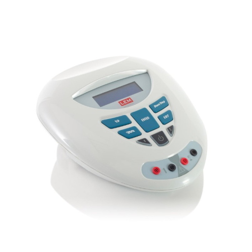 Ionostim, elettroterapia professionale a 2 canali con correnti diadinamiche, TENS, faradiche, impulsive e galvaniche, 40 programmi preimpostati e parametri selezionabili, tempo di trattamento 1-60 minuti.