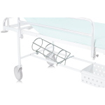 Porta bombola in acciaio per il fissaggio sicuro di una bombola di ossigeno durante il trasporto del paziente, diametro massimo 18 cm, accessorio optional compatibile con la barella da corsia BC100
