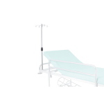 Asta flebo in acciaio Inox con 4 ganci inox per il supporto di sacche durante la terapia infusionale in fase di trasporto, accessorio optional compatibile con la barella da corsia BC100