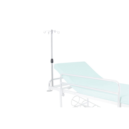 Asta flebo in acciaio Inox con 4 ganci inox per il supporto di sacche durante la terapia infusionale in fase di trasporto, accessorio optional compatibile con la barella da corsia BC100