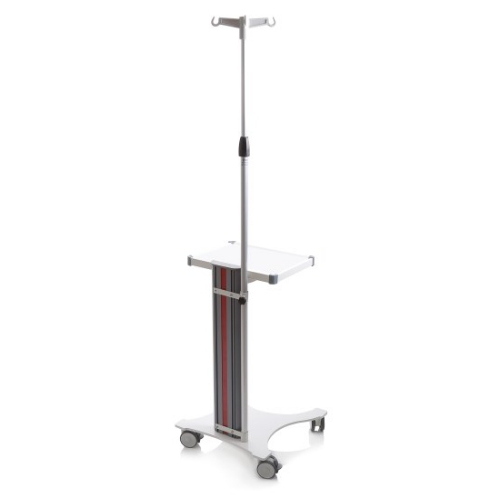 Asta da flebo optional in alluminio con supporto per carrello componibile EOLO, montabile sulla colonna a qualsiasi altezza, soluzione leggera per il supporto di sacche durante la terapia infusionale in reparto o ambulatorio