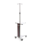 Asta da flebo optional in acciaio inox con supporti per carrello componibile EOLO, montabile sulla colonna a qualsiasi altezza, robusta e facile da igienizzare, per il supporto di sacche durante la terapia infusionale in ospedale