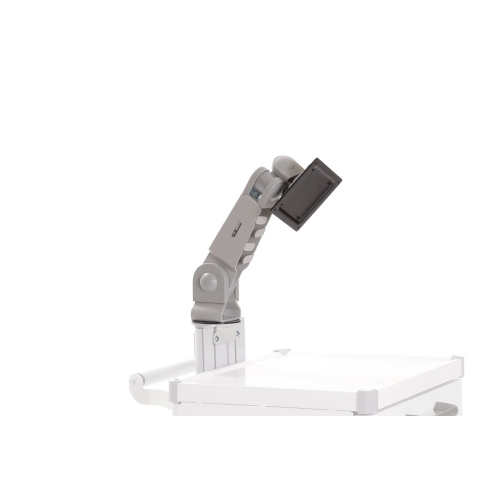 Porta monitor optional per carrello componibile EOLO, montabile sulla colonna a qualsiasi altezza, per il posizionamento sicuro di monitor o dispositivi elettromedicali durante l'assistenza al paziente in reparto o ambulatorio