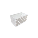 Cestello optional in lamiera verniciata bianca RAL9010 per carrello componibile EOLO, montabile sulla colonna a qualsiasi altezza, per il contenimento di piccoli materiali e strumenti durante l'attività assistenziale