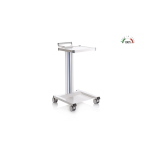 Carrello polifunzionale componibile EOLO monocolonna h 82 cm, ripiano 35x40 cm, base saldata, sistema modulare personalizzabile con accessori optional, ruote antistatiche Ø 7,5 cm con freno, per il trasporto di materiali in ospedali e ambulatori
