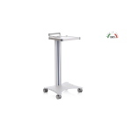 Carrello polifunzionale componibile EOLO monocolonna h 100 cm, ripiano 35x40 cm, base laser, sistema modulare personalizzabile con accessori optional, ruote antistatiche Ø 7,5 cm con freno, per il trasporto di materiali in ospedali e ambulatori