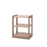 Carrello in legno di Faggio a 3 ripiani, per il trasporto e l'organizzazione di materiali in studi medici e ambulatori con arredo in legno, verniciatura ecologica all'acqua, design elegante, dimensioni 56x70x74,5 cm, peso 8 kg