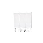 Paravento mobile in alluminio anodizzato a 4 ante per la privacy del paziente in studi medici, ambulatori e corsie, tendine in PVC lavabile e autoestinguente, ruote Ø 50 mm centrali con freno, dim. complessive 212,5 x 170 cm, peso 9,2 kg