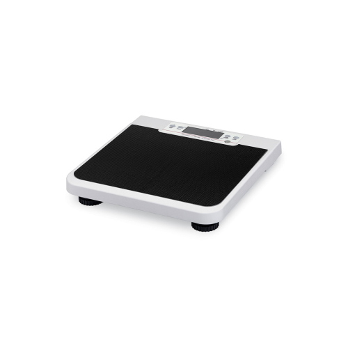 Bilancia pesapersone da terra portatile per uso professionale, per il controllo del peso corporeo in ambito sanitario e domiciliare, alluminio verniciato, pedana antiscivolo, display LCD doppia lettura peso/BMI/BSA, portata 200 kg, divisione 200 g