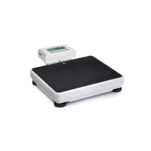 Bilancia pesapersone da terra portatile per uso professionale, per il controllo del peso corporeo in ambito sanitario e domiciliare, alluminio verniciato, pedana antiscivolo, maniglia da trasporto, display LCD BMI/BSA, portata 300 kg, divisione 100 g