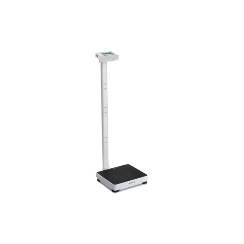 Bilancia pesapersone a colonna per uso professionale, per il controllo del peso corporeo in ambito sanitario, alluminio verniciato, colonna alta 1 m, display LCD BMI/BSA, portata 300 kg, divisione 100 g