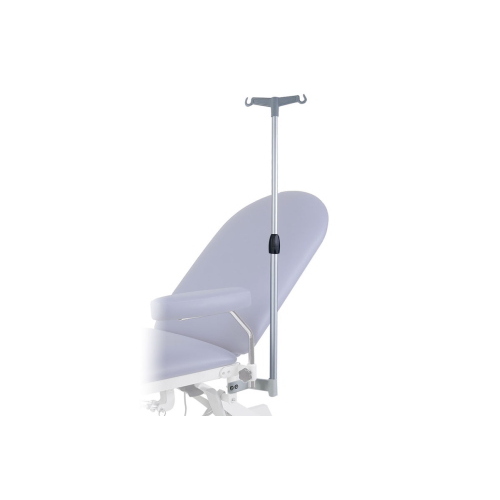 Asta flebo a 2 ganci, altezza regolabile 100-145 cm, per lettini da visita ginecologica MI310/MI311/MI320/MI321