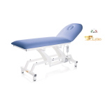 Lettino per visita medica elettrico bianco, piano 68 cm, regolazione elettrica altezza/schienale, inclinazione max 60°, similpelle lavabile, portata 200 kg