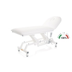 Lettino per visita medica elettrico blu, piano largo 90 cm, regolazione elettrica altezza/schienale 0-60°, foro facciale, similpelle lavabile, portata 200 kg