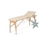 Lettino pieghevole Polaris piano 60 cm con schienale regolabile 0-45°, legno di Faggio, foro facciale, portatile 14 kg, portata 120 kg