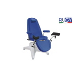 Poltrona multifunzione Rugy Ginecologica blu, con reggicosce, per visite ed esami ginecologici, ecopelle ignifuga lavabile, 4 motori elettrici, Trendelenburg 15&deg;, portata 200 kg