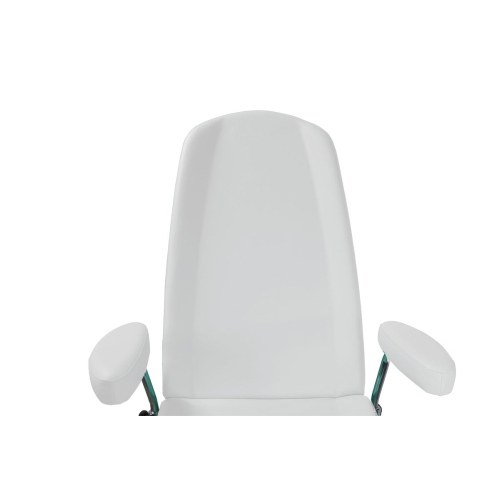 Poltrona multifunzione Rugy Prelievo bianco, per prelievi ematici ed emotrasfusioni, ecopelle ignifuga lavabile, 4 motori elettrici, Trendelenburg 15&deg;, seduta regolabile 52-92 cm, portata 200 kg