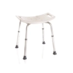 SEDILE PER DOCCIA SENZA SCHIENALE CON SEDUTA IN HDPE (Polietilene) E GAMBE CON PUNTALI ANTISCIVOLO - Dimensioni 46 x 46 cm - Seduta L:51 x P:31 - ALTEZZA H 45÷62,8 cm - Portata max 136 kg