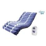 Kit antidecubito a ciclo alternato: materasso a 17 elementi intercambiabili (8 microforati) in Nylon+PVC, H 13 cm, con compressore a regolazione manuale. Prevenzione piaghe da decubito fino al III stadio. Portata 160 kg, peso materasso 4,9 kg.