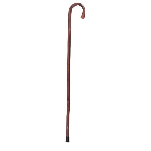 Bastone in legno di castagno naturale, manico curvo, Uomo - Brio, portata max 90 kg.