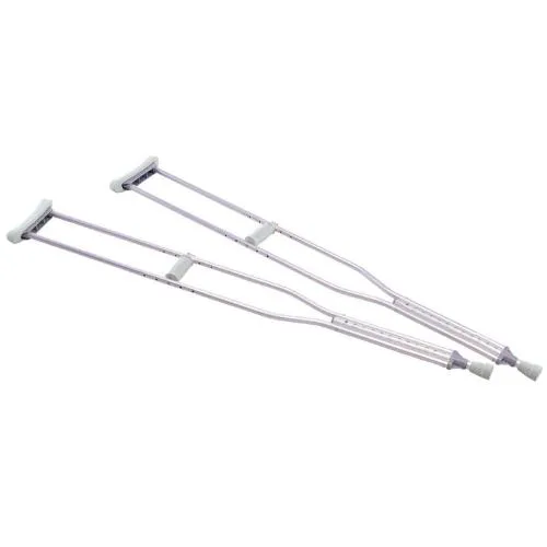 Stampelle sottoascellari in alluminio anodizzato per adulti, misura M - Brio, portata max 130 kg.