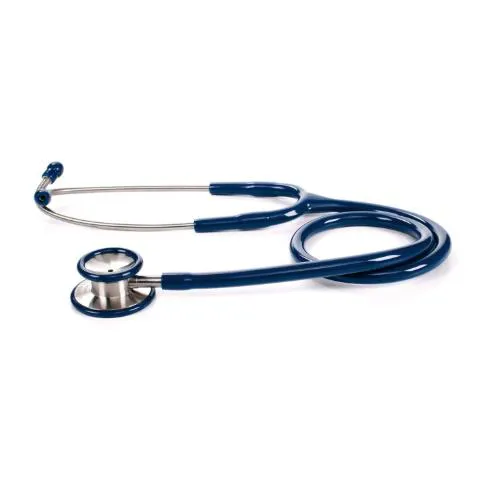 STETOFONENDOSCOPIO (Tubo blu) PER ADULTI A DOPPIA TESTA IN ACCIAIO INOX E ARCHETTO BIAURICOLARE - LATEX FREE