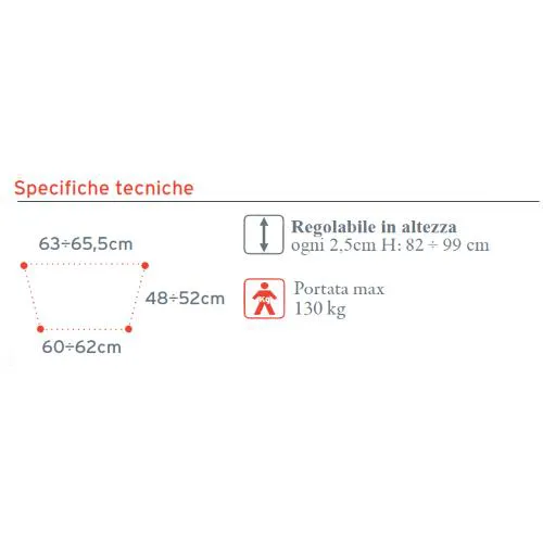 DEAMBULATORE PIEGHEVOLE A DUE RUOTE FISSE E PUNTALI AUTOBLOCCANTI - ALTEZZA REGOLABILE 82-99 cm - PORTATA MAX 130 kg - 2 RUOTE E 2 PUNTALI CON SISTEMA AUTOBLOCCANTE - CON PULSANTE - IN ALLUMINIO