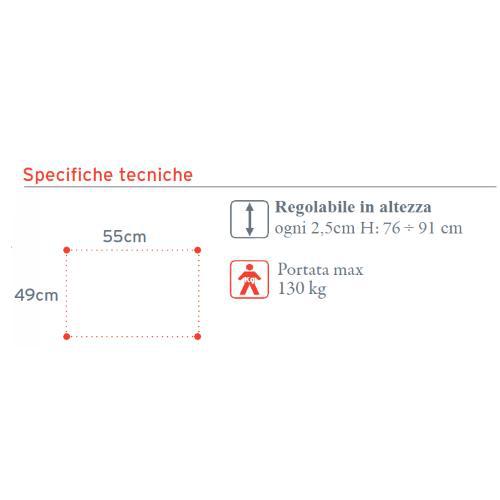 DEAMBULATORE PIEGHEVOLE E SMONTABILE, CON 4 RUOTE PIROETTANTI(2 autobloccanti) E SEDILE IN GOMMAPIUMA - ALTEZZA REGOLAIBLE 76-91 cm - PORTATA MAX 130 kg - CON MANOPOLE IMBOTTITE E RUOTE POSTERIORI AUTOFRENANTI - IN ALLUMINIO