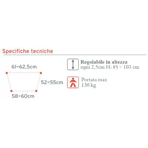 DEAMBULATORE PIEGHEVOLE IN ALLUMINIO CON 4 RUOTE PIROETTANTI - ALTEZZA REGOLABILE 82,5-100 cm - PORTATA MAX 130 kg - MANOPOLE IMBOTTITE - CON PULSANTE - IN ALLUMINIO
